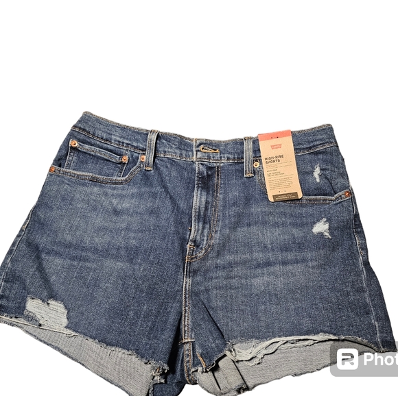 Levi's Original High-Rise Raw Hem Jean Shorts - Picture 3 of 9